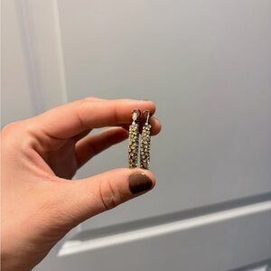 Gold Crystal Hoop Earrings - Women Jewelry